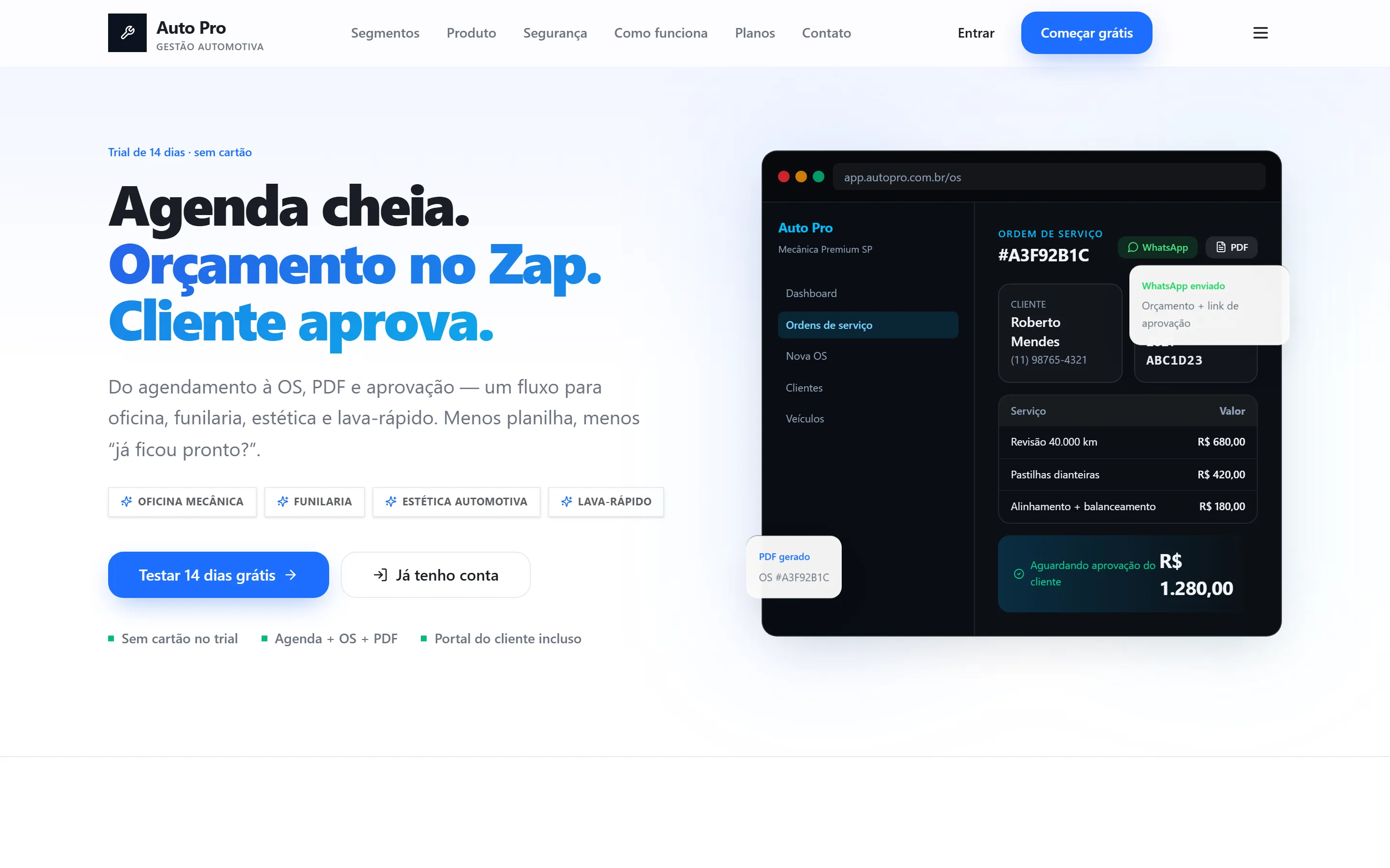 Landing — Oficina Pro