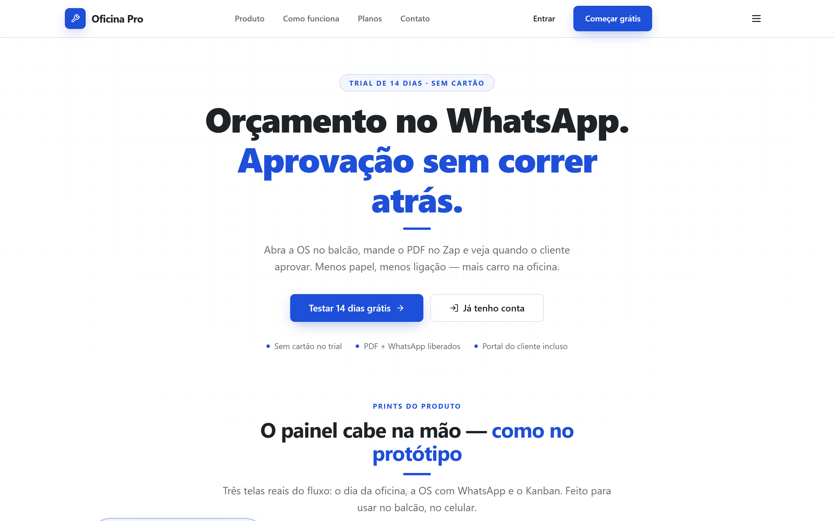 Landing — Oficina Pro